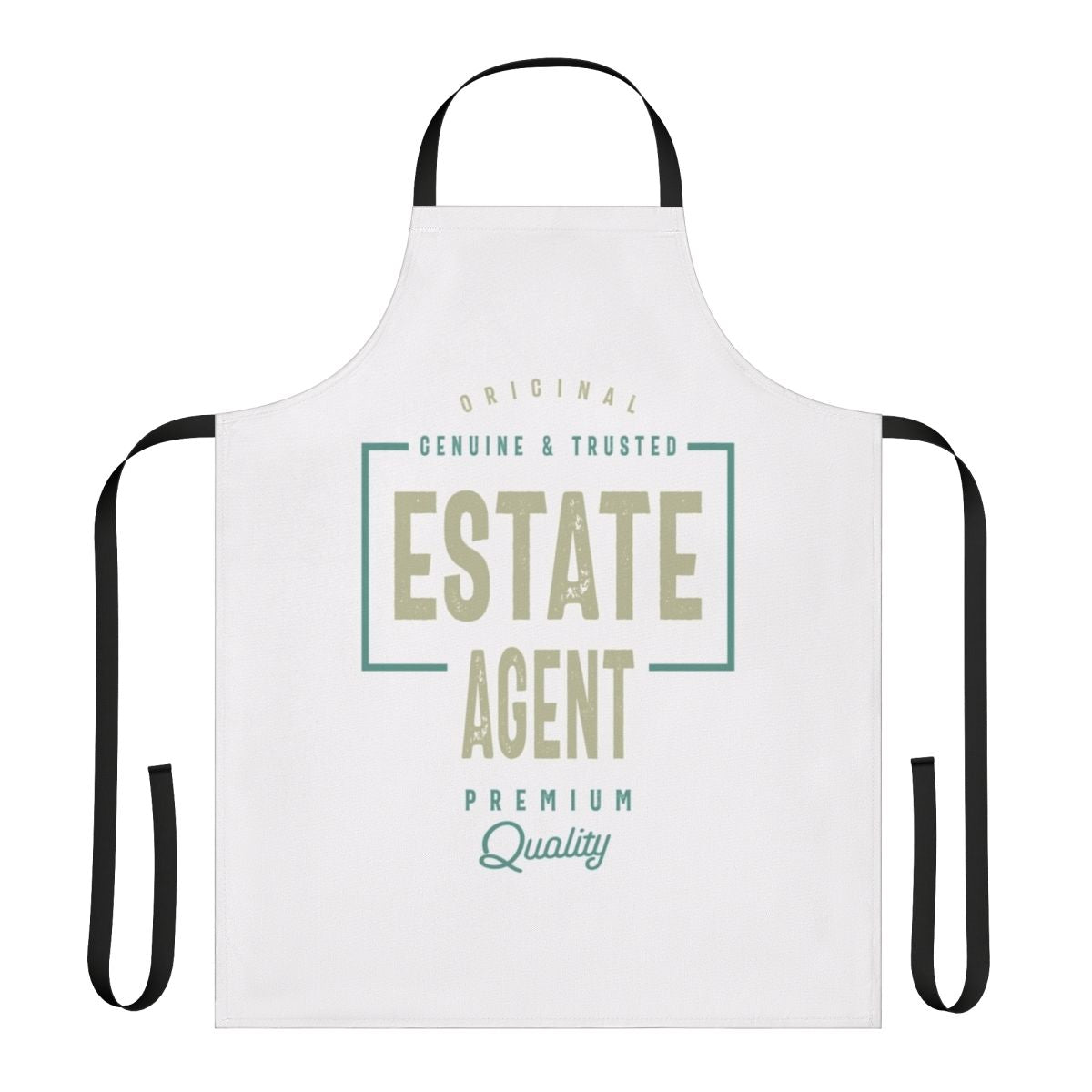 Stylish and practical estate agent apron with a typographic design