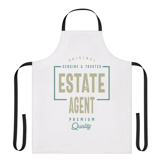 Stylish and practical estate agent apron with a typographic design
