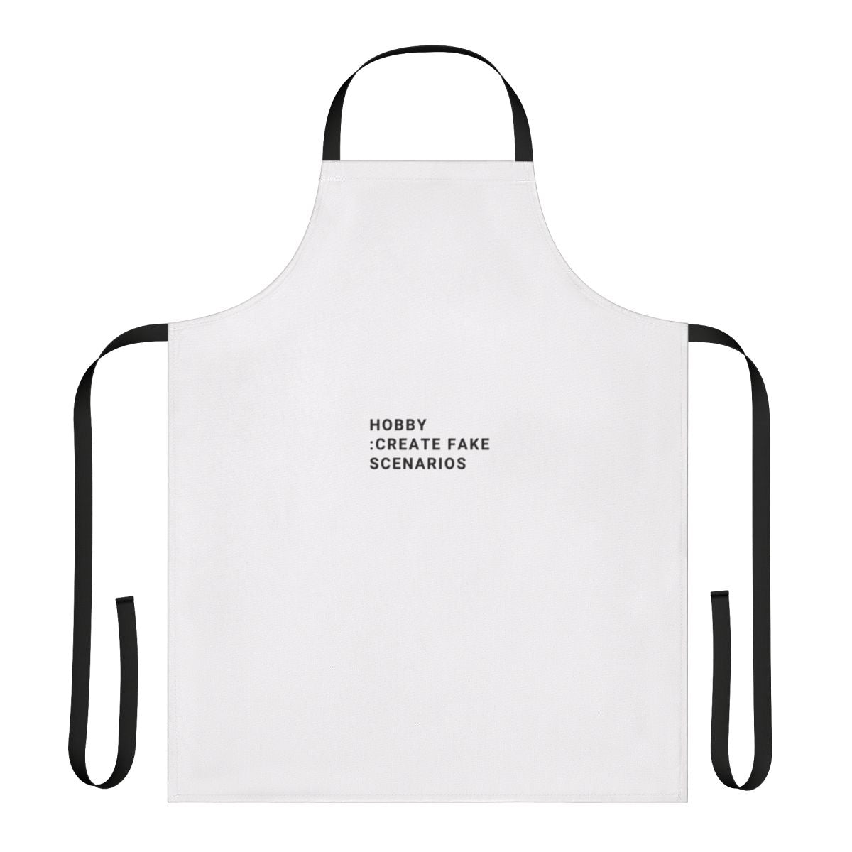 Closeup of a personalized hobbies apron with various hobby icons and designs