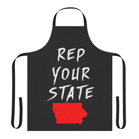 Stylish Iowa state-themed apron for home cooks and kitchen enthusiasts.