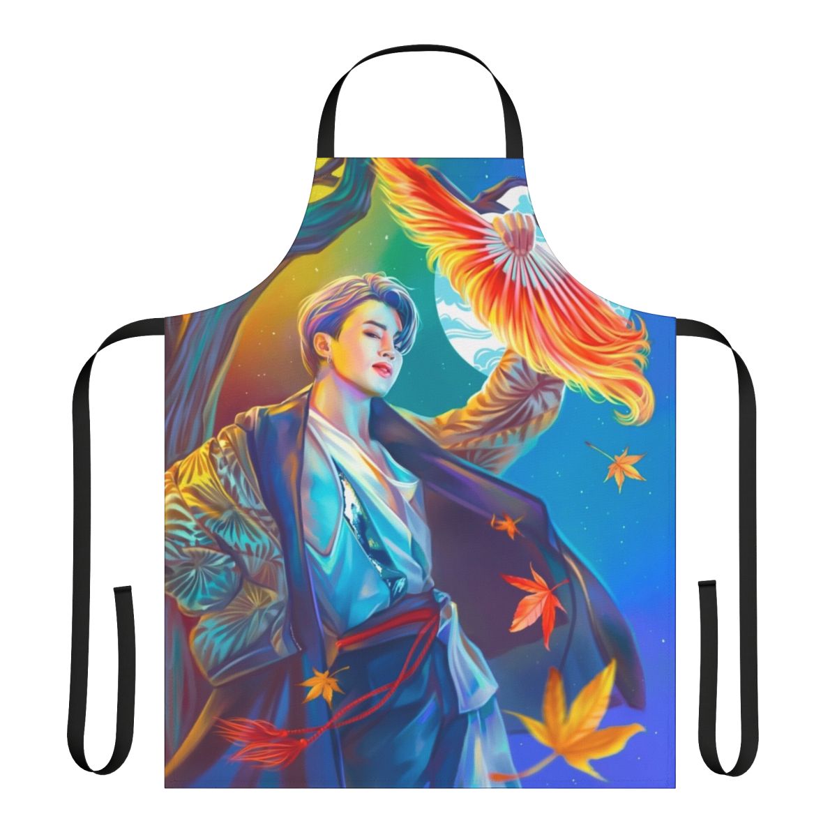 Personalized apron featuring illustrations of BTS members