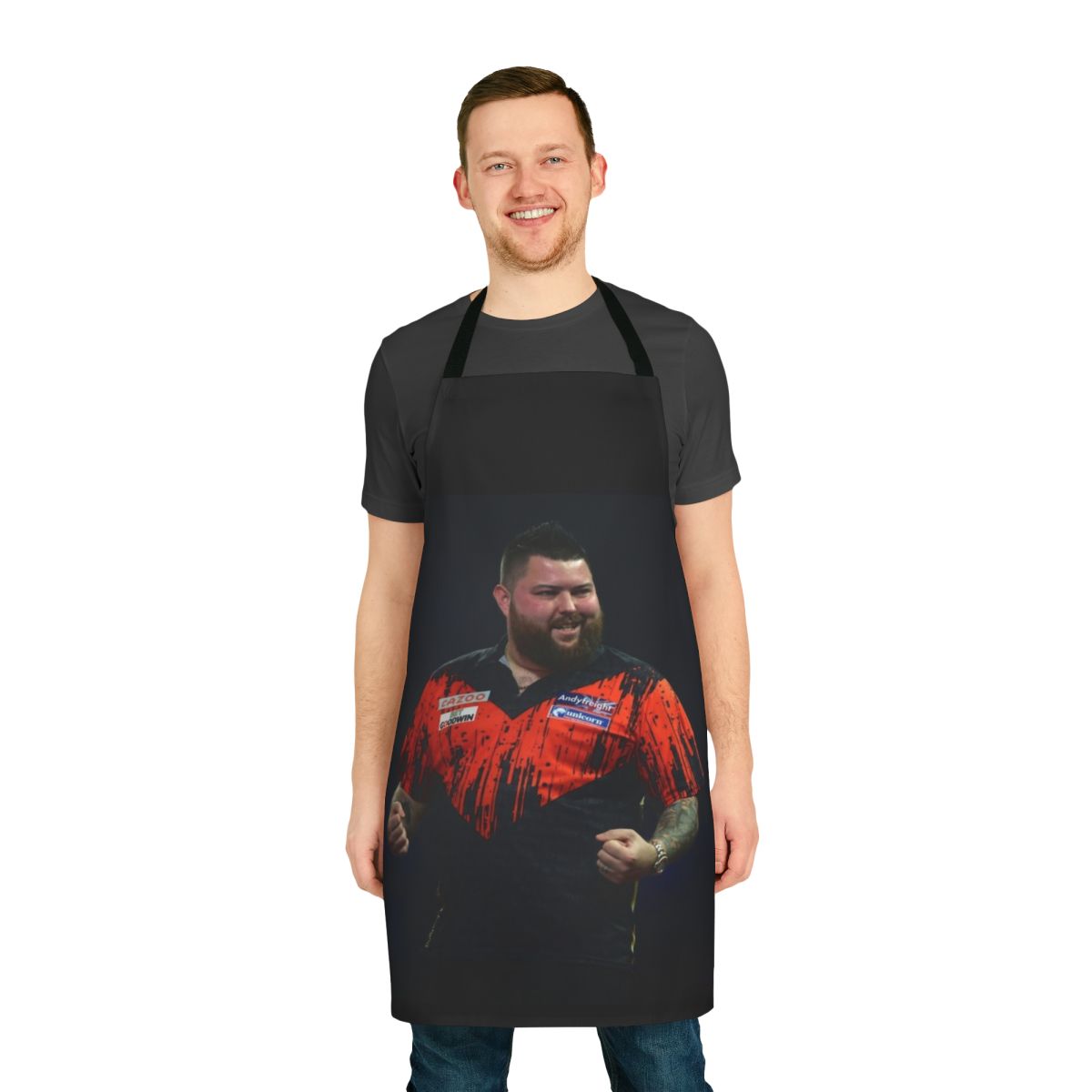 Personalized apron featuring musician Michael Smith