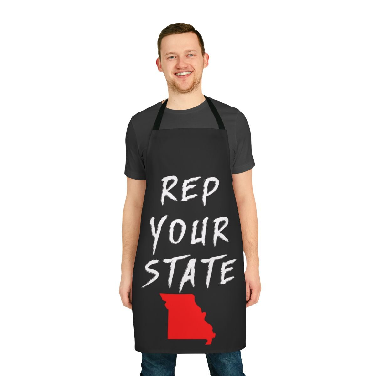 Missouri state pride apron with flag design