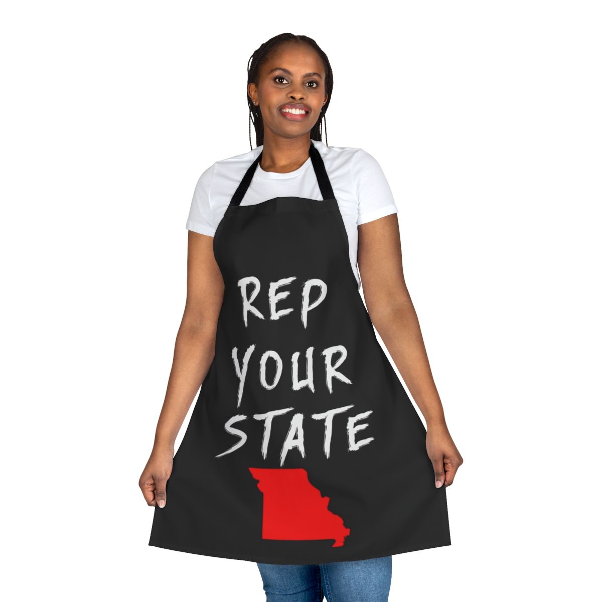 Missouri state pride apron with flag design