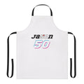 Personalized apron featuring a motorsports design, ideal for motorcycle enthusiasts