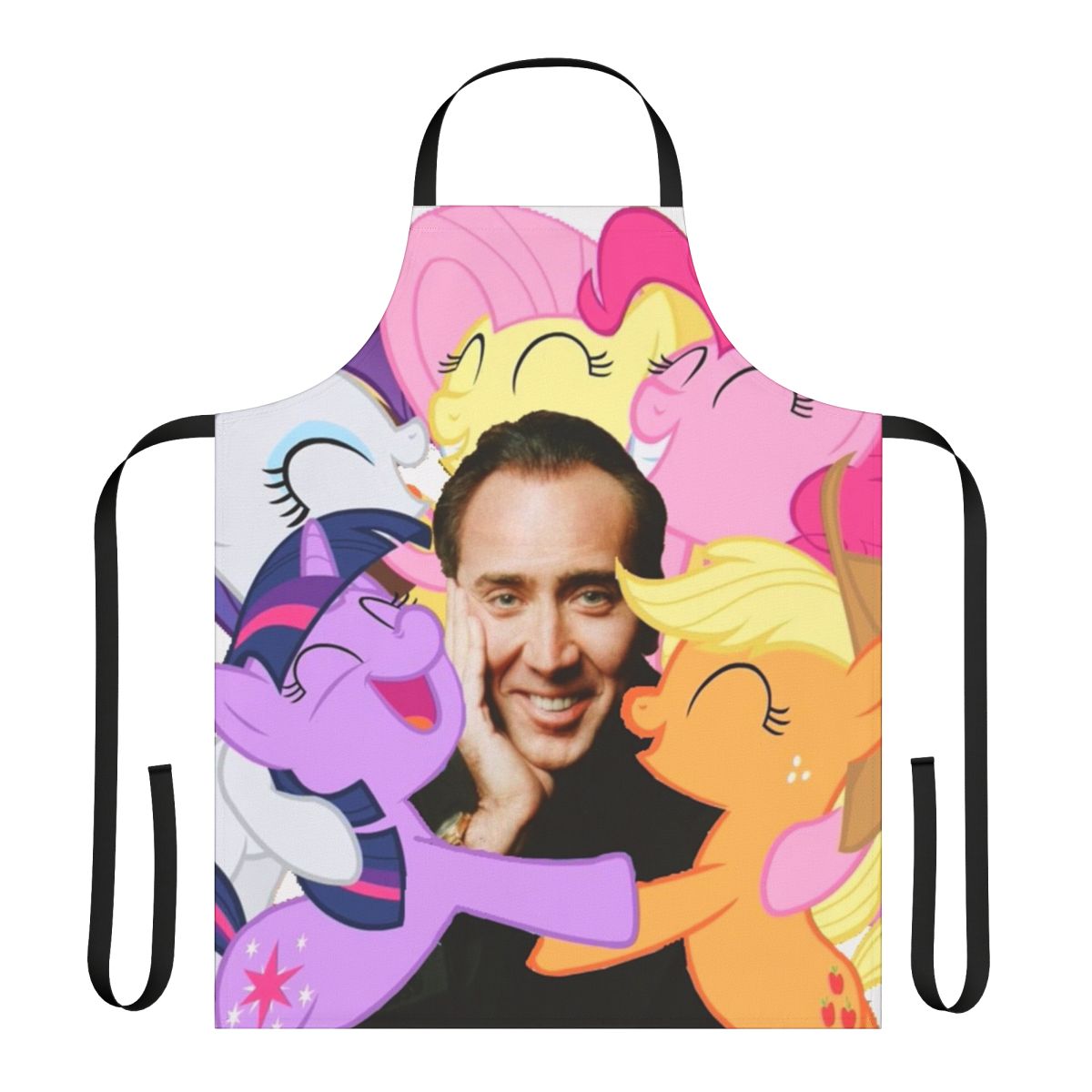 Custom Nicolas Cage themed apron with fan art design