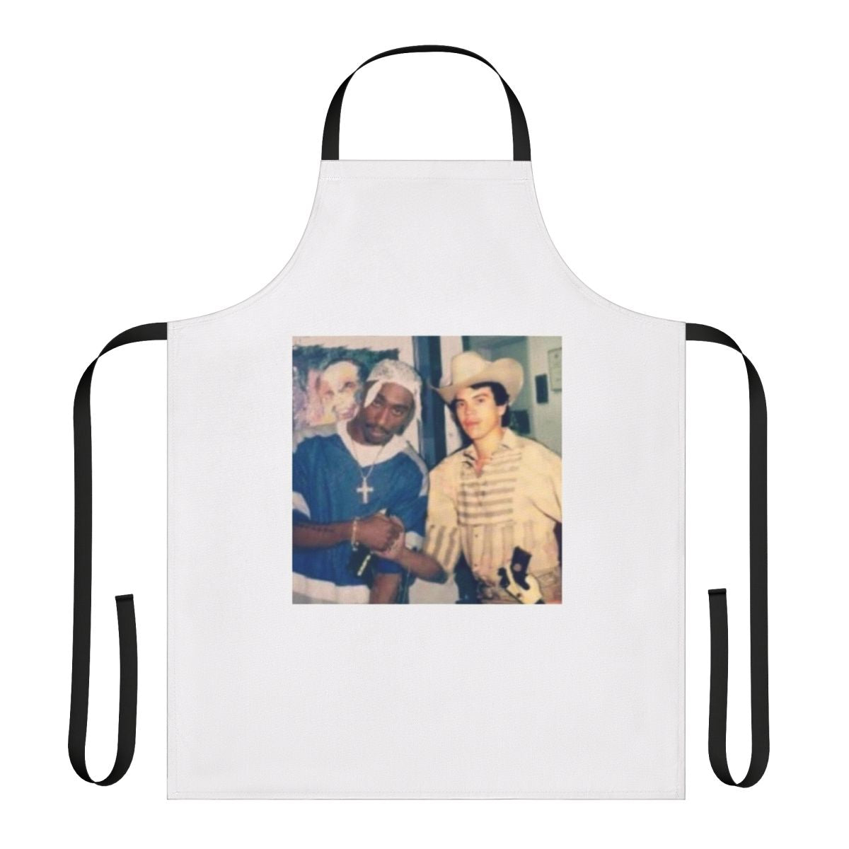 A high-quality apron featuring the image of Mexican singer Chalino Sanchez