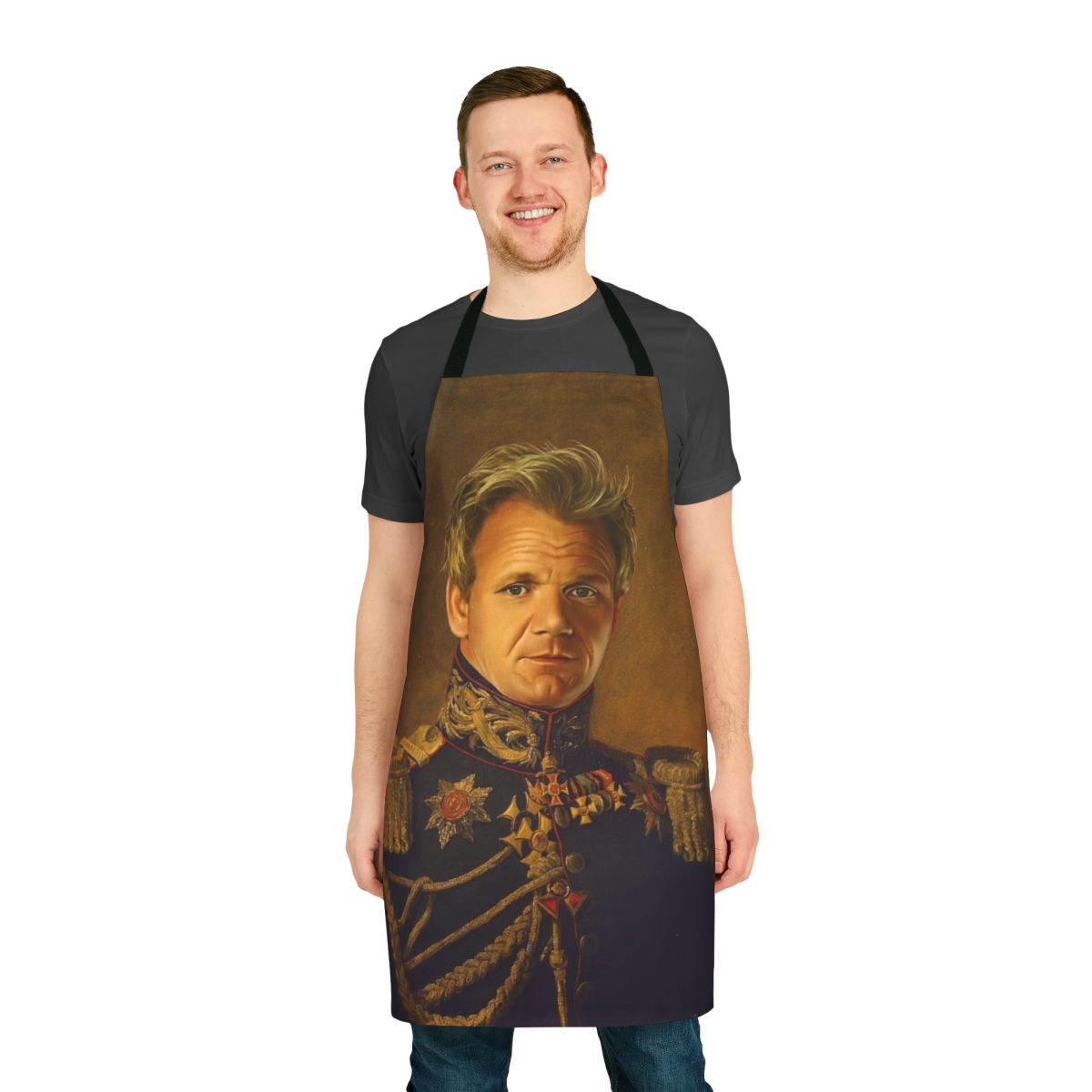 Personalized portrait apron with a Replaceface design