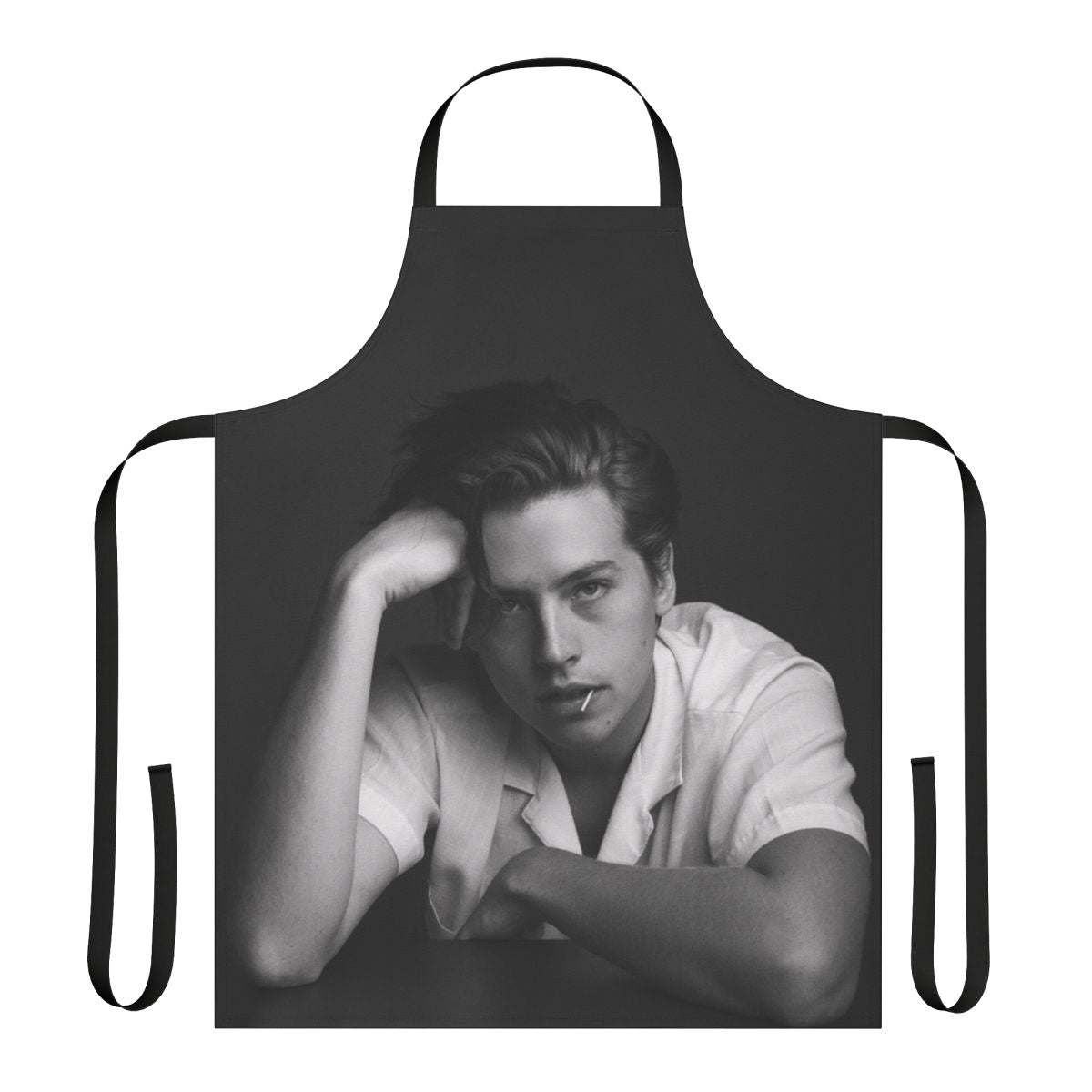 Custom apron featuring a portrait of Cole Sprouse as Jughead Jones from the TV show Riverdale