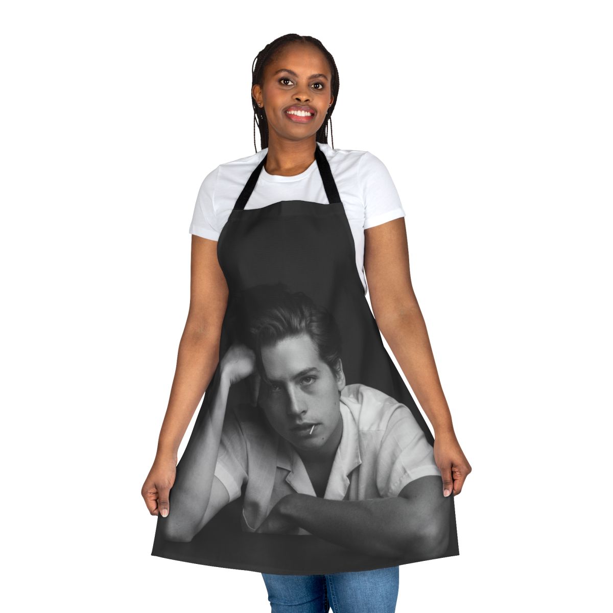 Custom apron featuring a portrait of Cole Sprouse as Jughead Jones from the TV show Riverdale