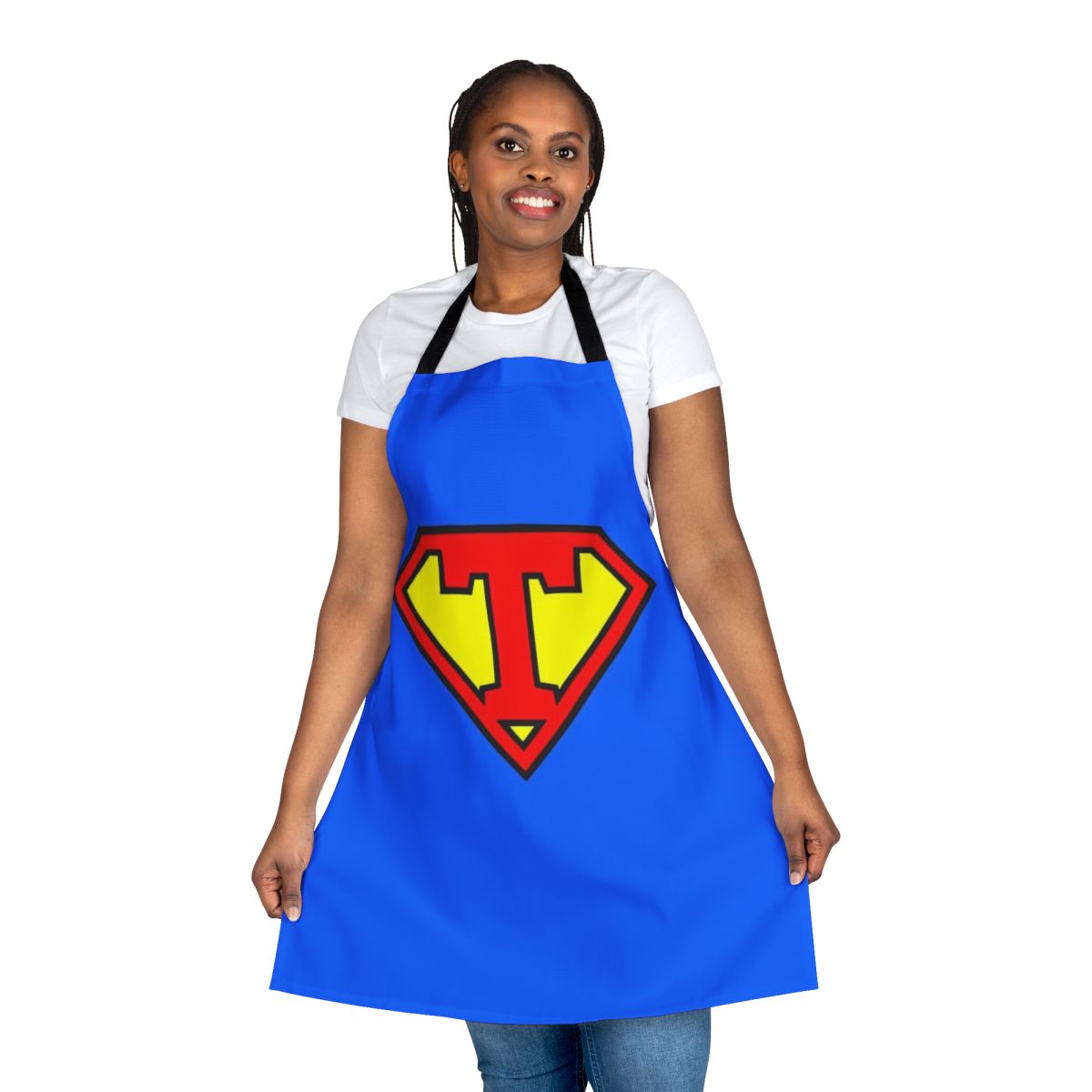 Personalized super hero letter t apron