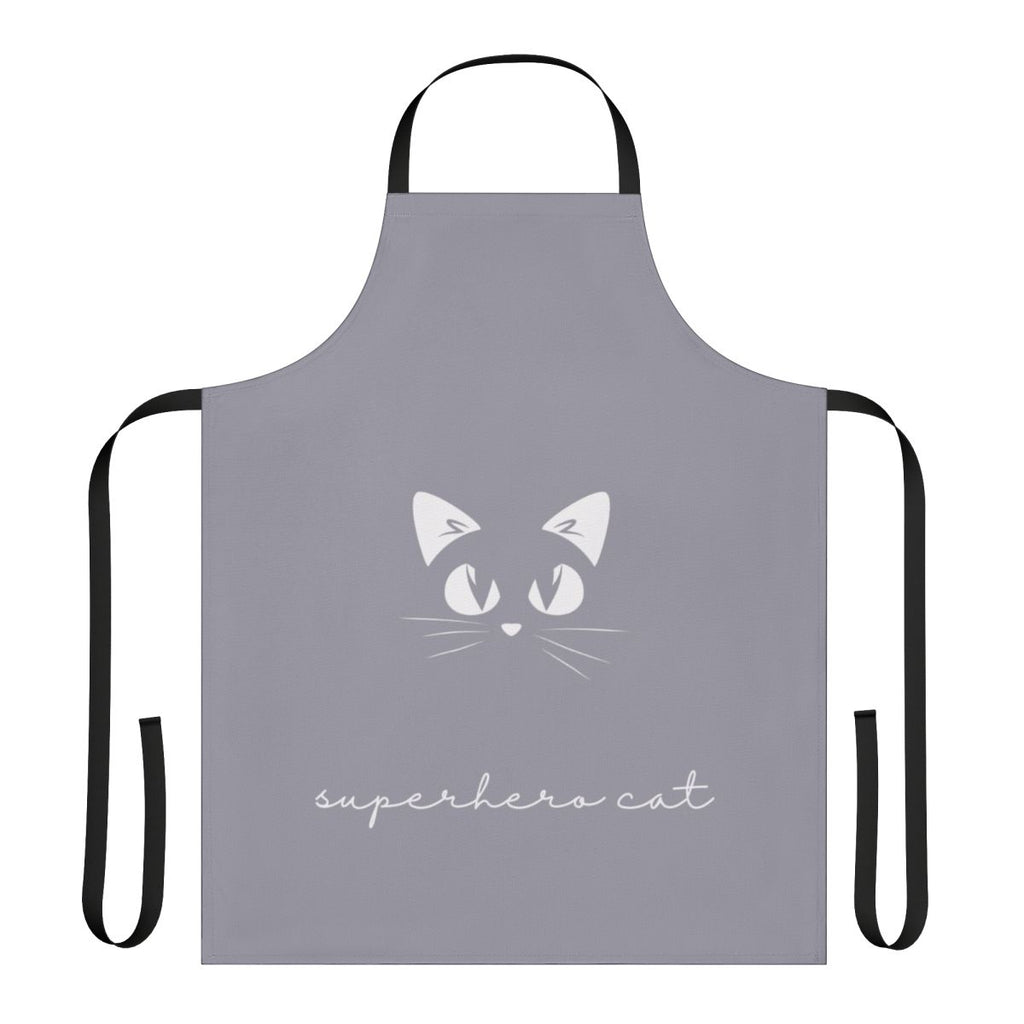 A vibrant, personalized superhero-themed apron with an inspirational quote.