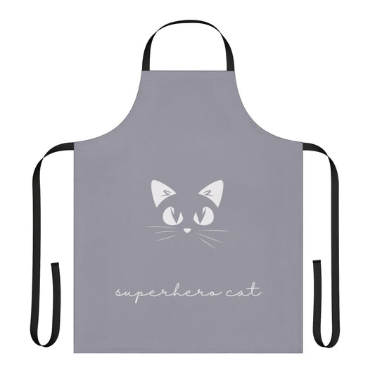 A vibrant, personalized superhero-themed apron with an inspirational quote.