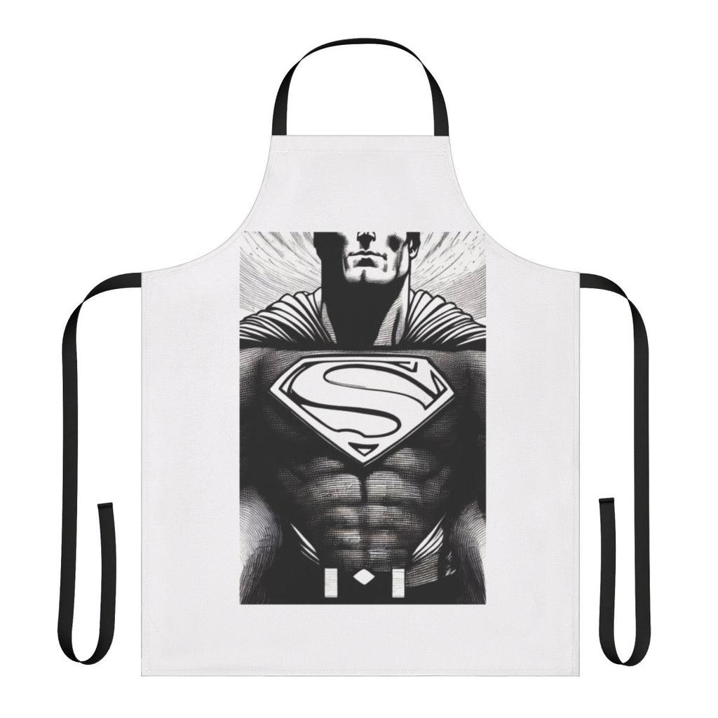 Personalized superhero-themed apron with vibrant colors and patterns
