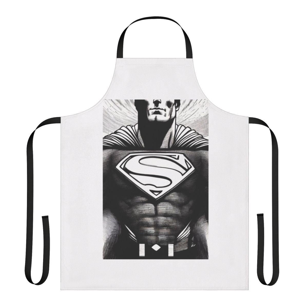 Personalized superhero-themed apron with vibrant colors and patterns