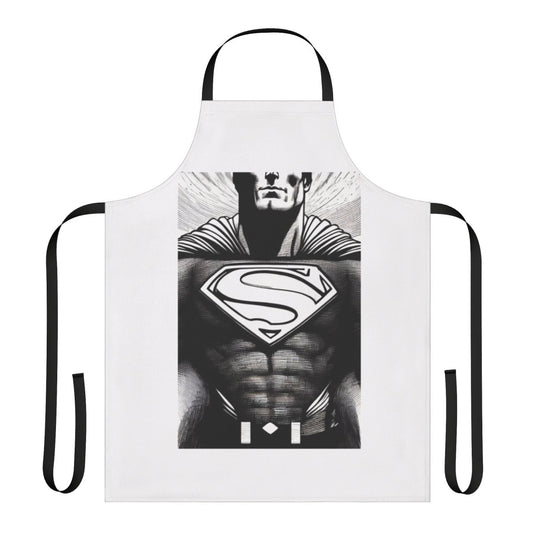 Personalized superhero-themed apron with vibrant colors and patterns