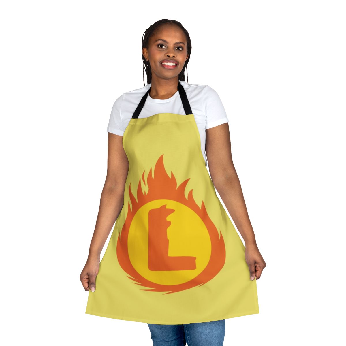 Superhero letter L fire insignia custom apron