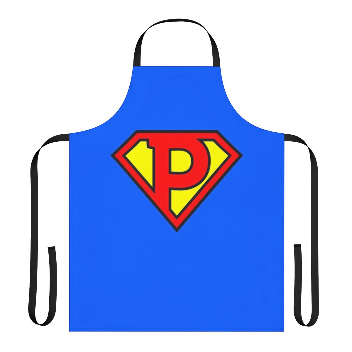 Superhero letter P apron with bold, vibrant design