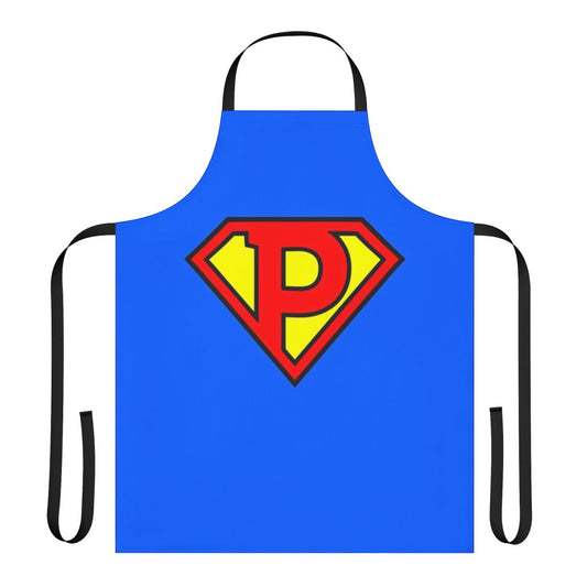 Superhero letter P apron with bold, vibrant design