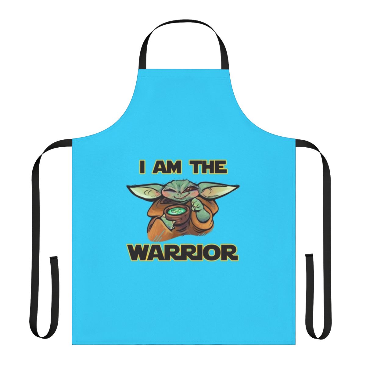 A custom apron with a warrior-inspired design, perfect for the kitchen or any culinary task.