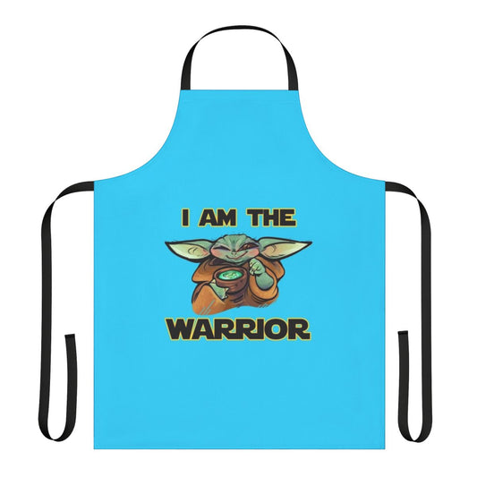 A custom apron with a warrior-inspired design, perfect for the kitchen or any culinary task.