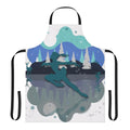 Stylish and functional winter-themed apron featuring an ice skating design