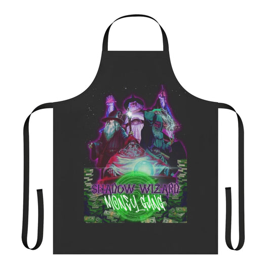 Wizard-themed apron with a money gang design