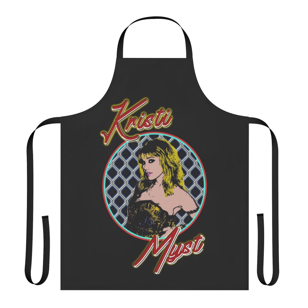 Personalized wrestling apron featuring Kristi Myst's XPW design