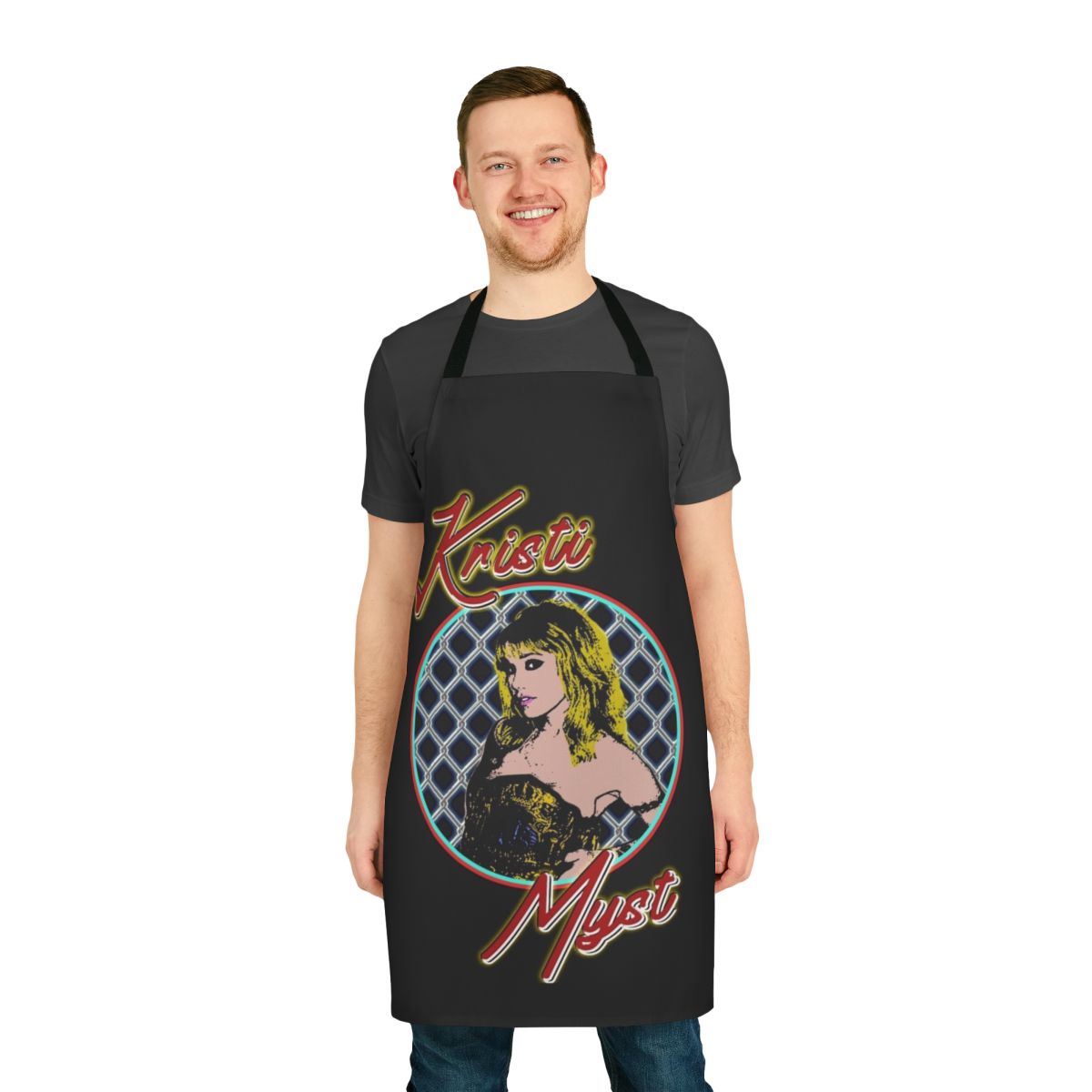 Personalized wrestling apron featuring Kristi Myst's XPW design