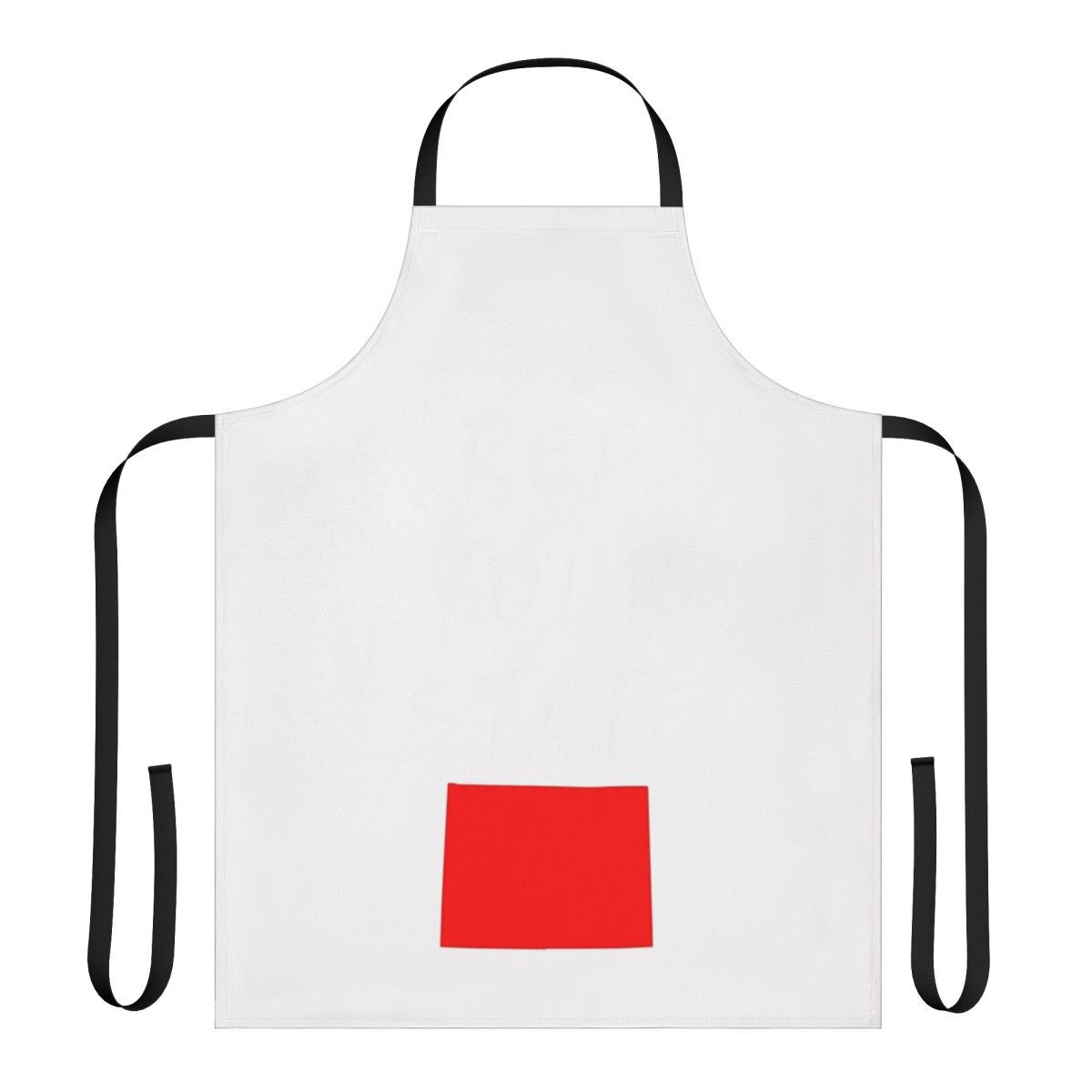 Wyoming state pride apron with a stylized design