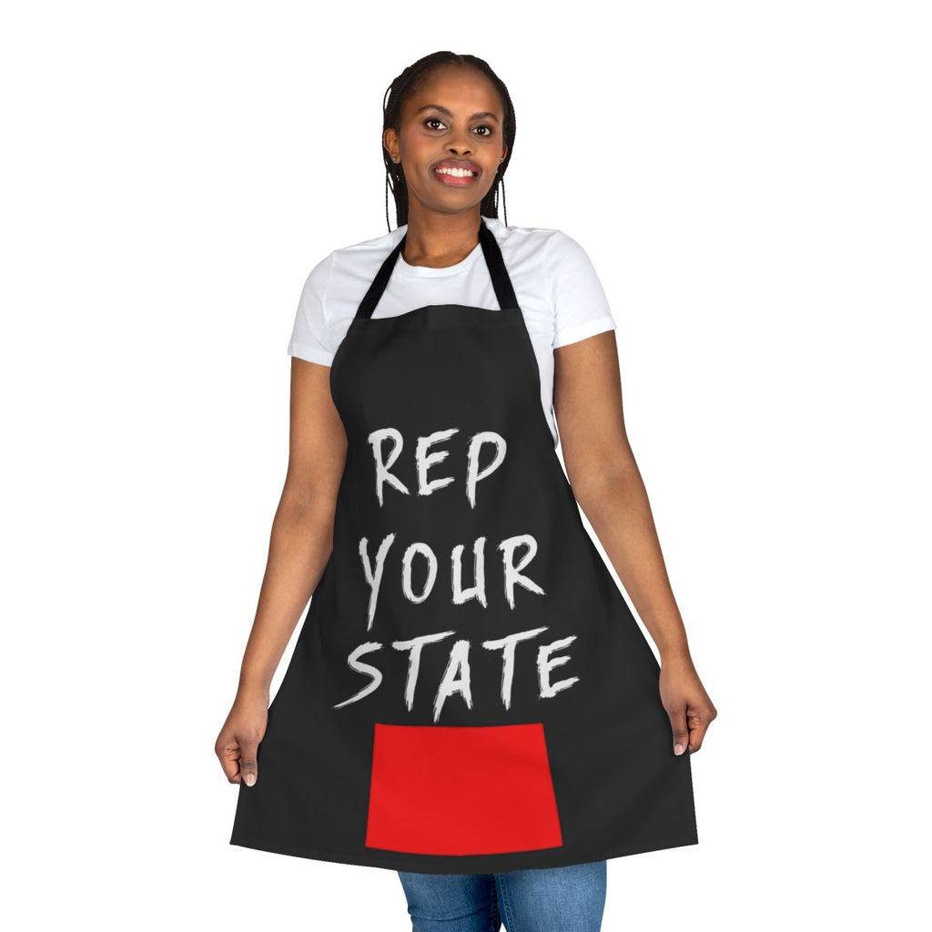 Apron featuring the state of Wyoming in a stylish design for cooking and baking enthusiasts