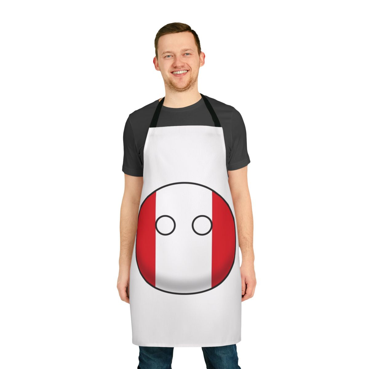 Peru Countryball design printed on a high-quality apron