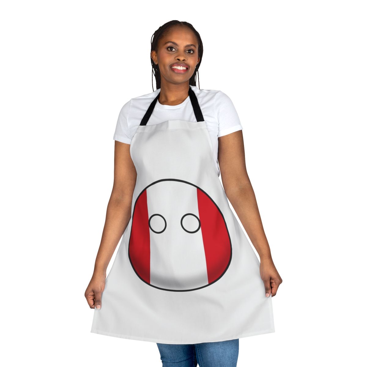 Peru Countryball design printed on a high-quality apron