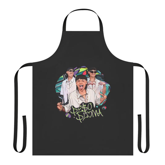 Peso Pluma-inspired apron featuring the artist's signature style and iconic imagery