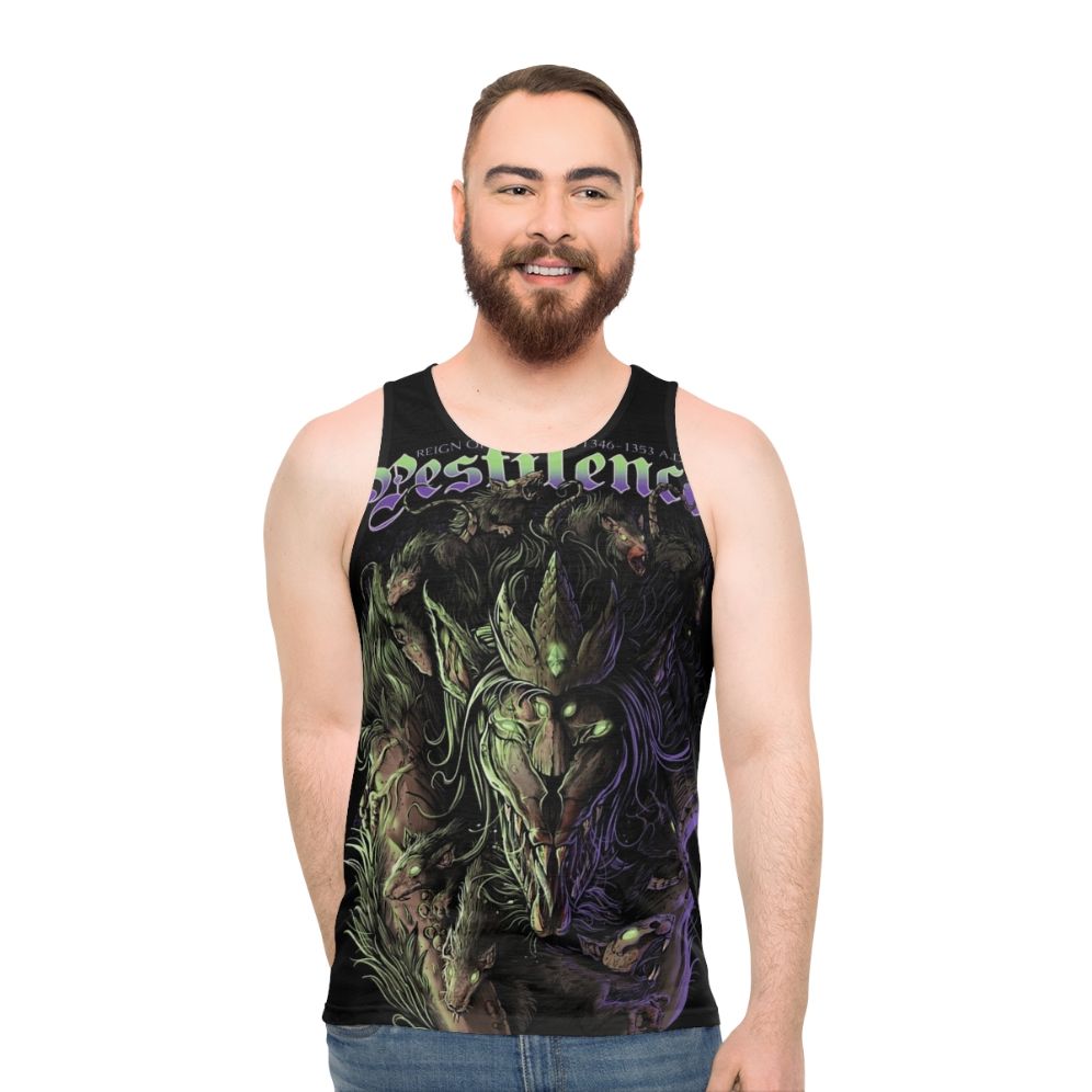 Pestilence King Unisex Tank Top featuring Skaven and Vermintide artwork