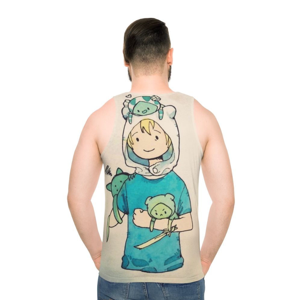 Unisex gaming tank top with Fallout inspired vaporwave style design