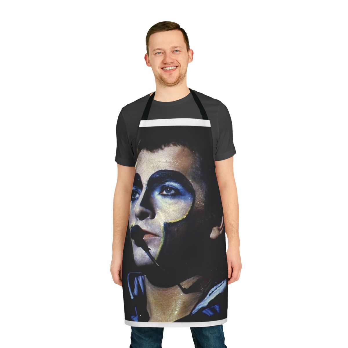 Peter Gabriel-inspired apron with musician's name and image