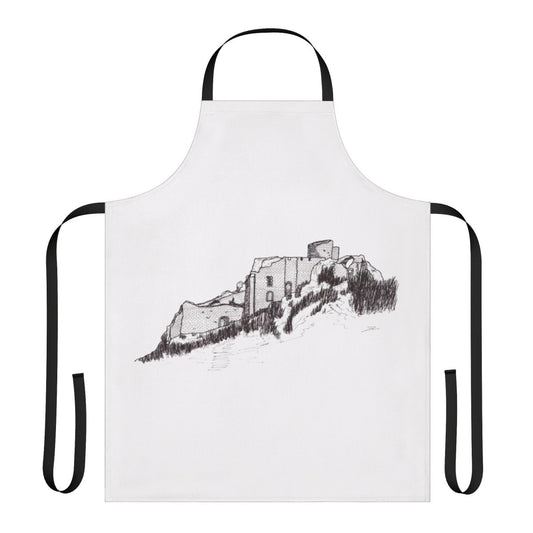 Apron featuring the historic Peyrepertuse Castle in the Corbières region of France