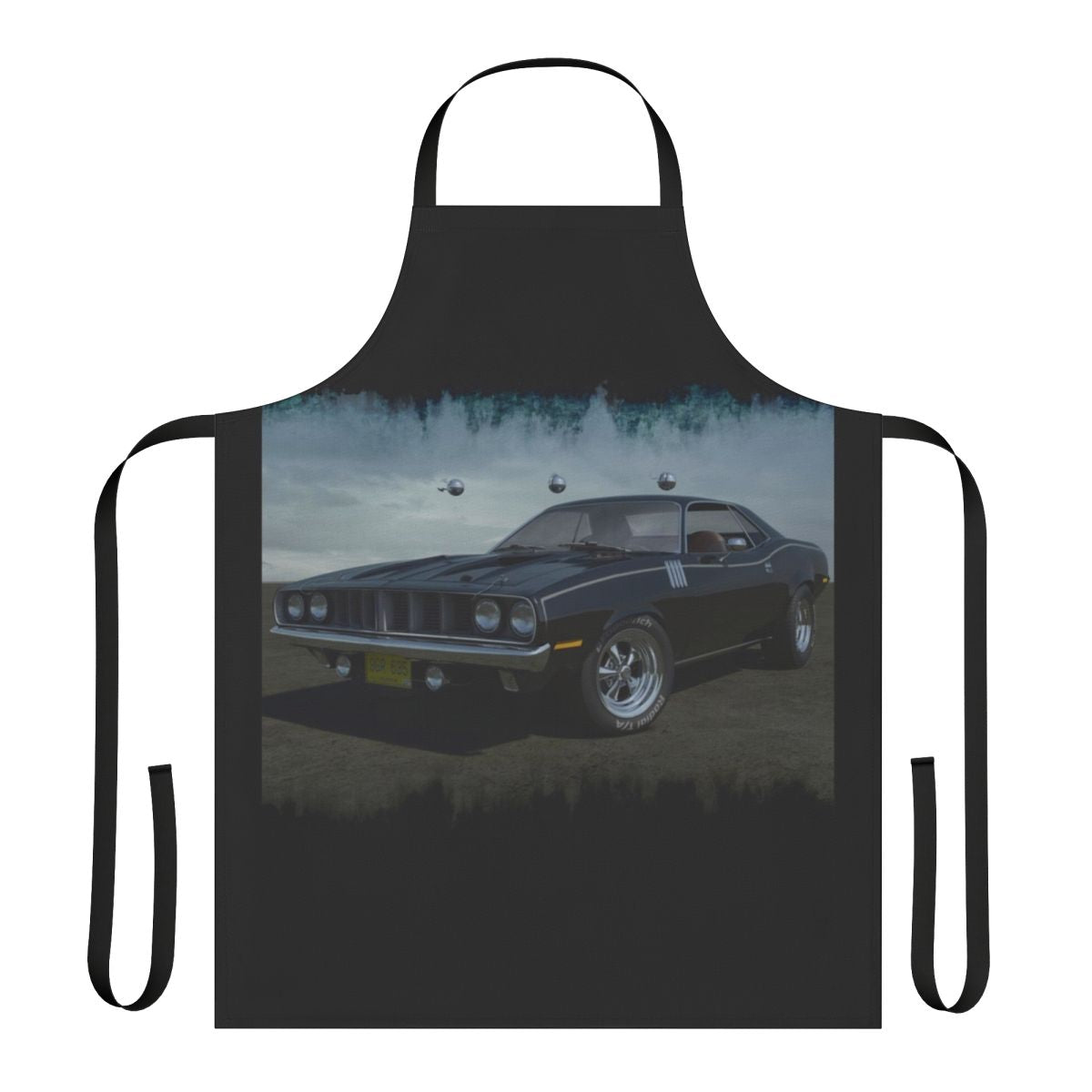 Phantasm-inspired Cuda apron featuring the iconic car from the classic horror movie
