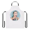 An artsy apron design inspired by the electronic dream pop band Phantogram, featuring the band's signature diamond motif in shades of blue.