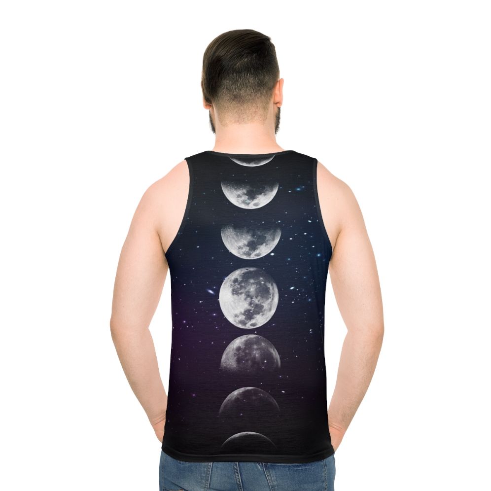 Unisex tank top featuring a watercolor design of the phases of the moon