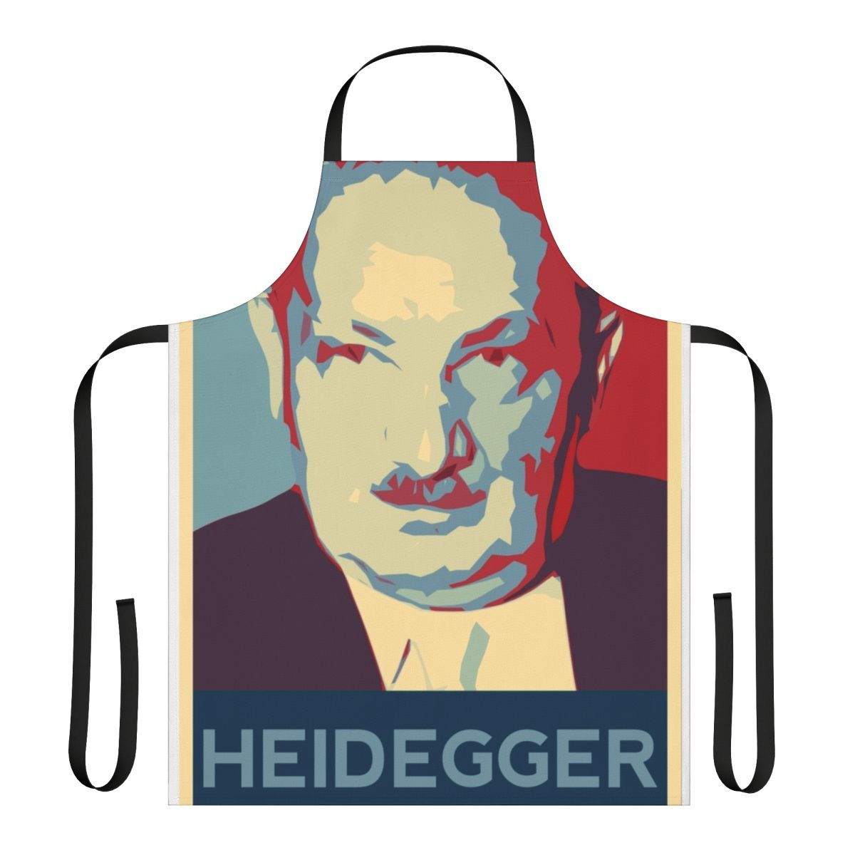 Martin Heidegger inspired philosopher's apron with text and design elements