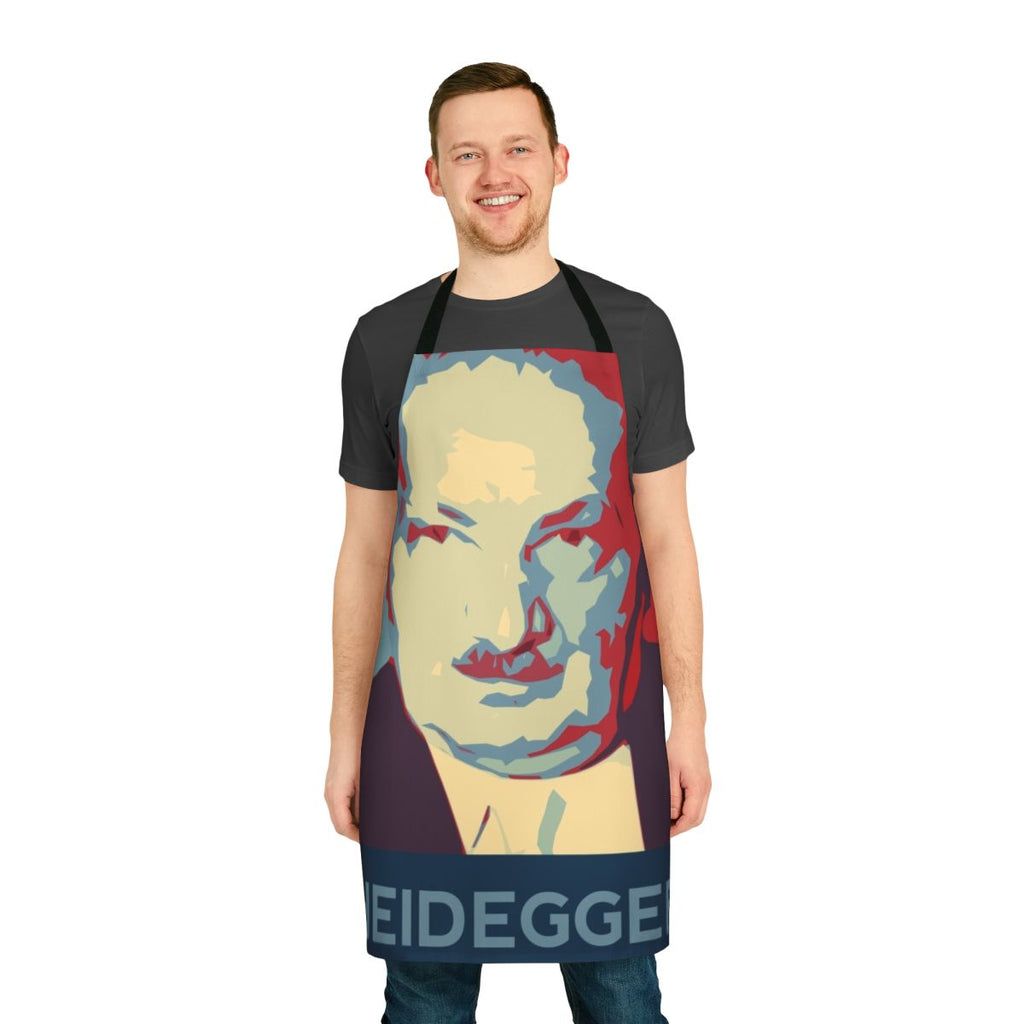 Martin Heidegger inspired philosopher's apron with text and design elements