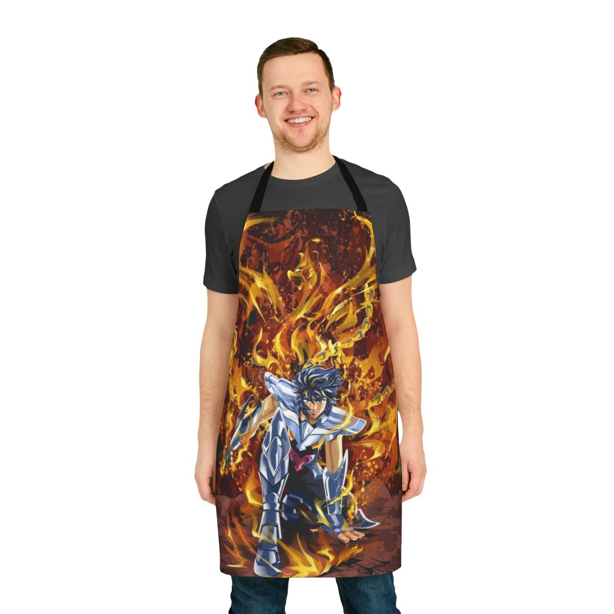 Phoenix Flame Apron featuring the iconic fire bird from anime and manga