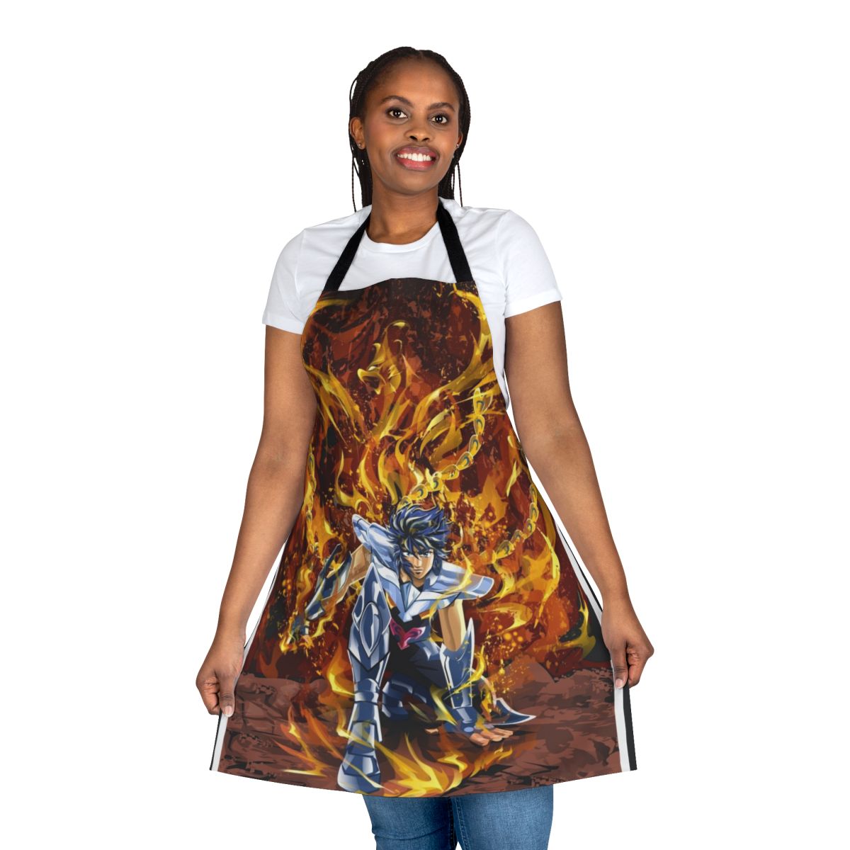Phoenix Flame Apron featuring the iconic fire bird from anime and manga