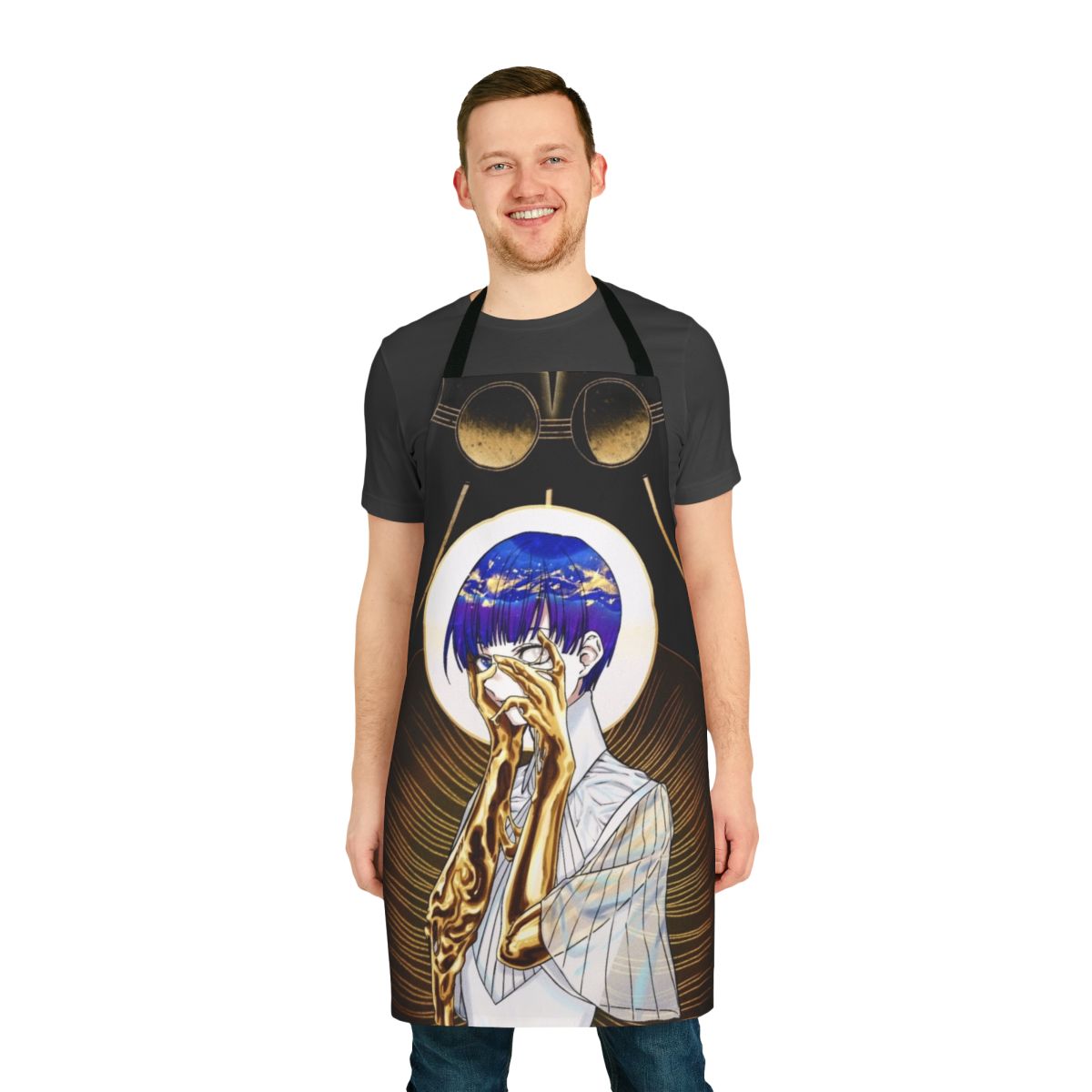 Phosphophyllite-inspired apron featuring the iconic character from the anime Houseki no Kuni