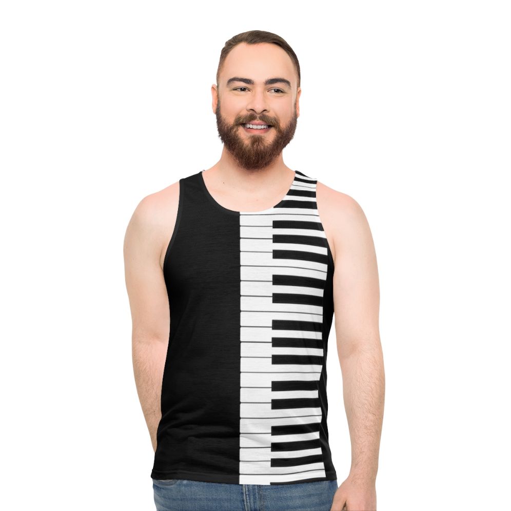 Unisex piano keyboard tank top