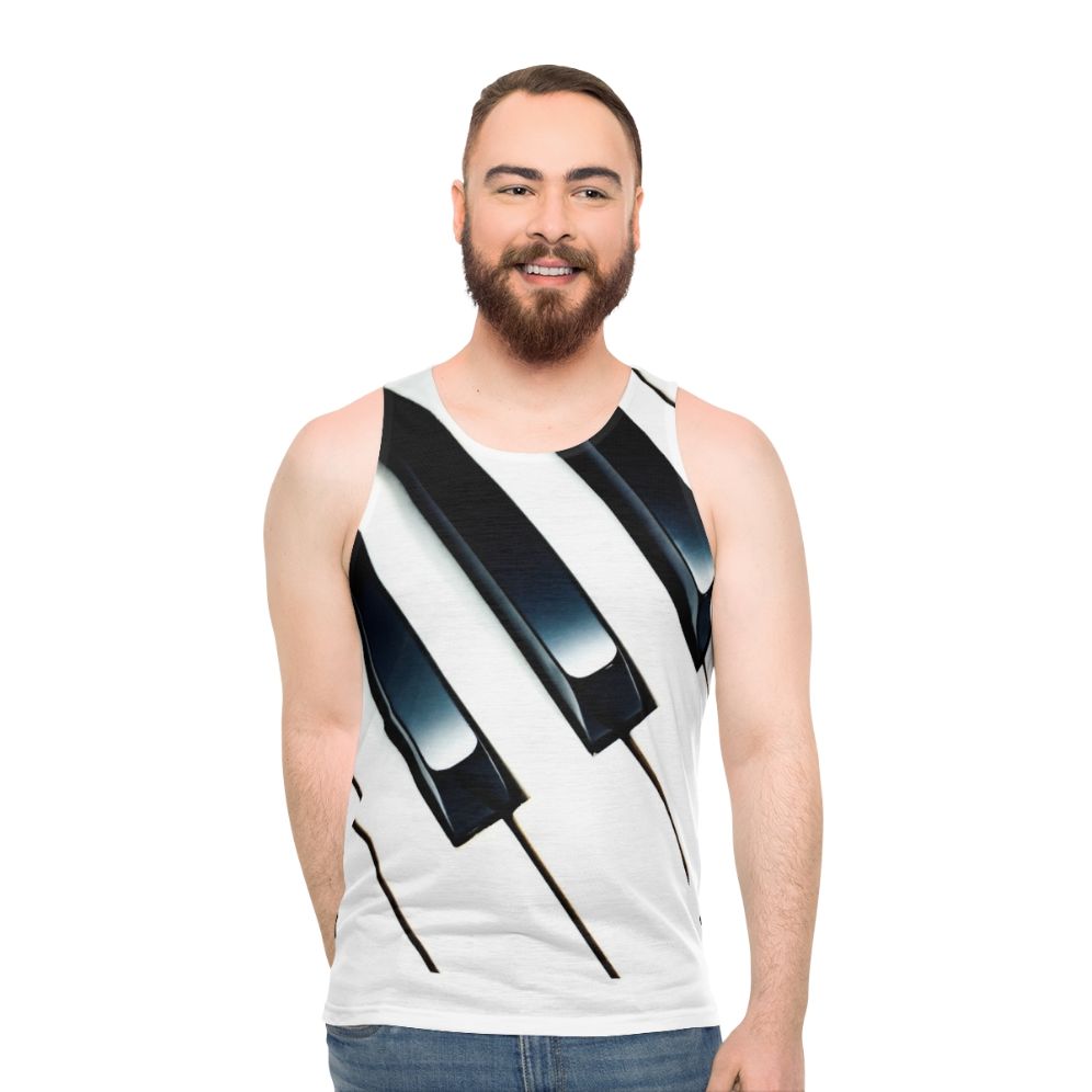 Piano keys abstract art unisex tank top