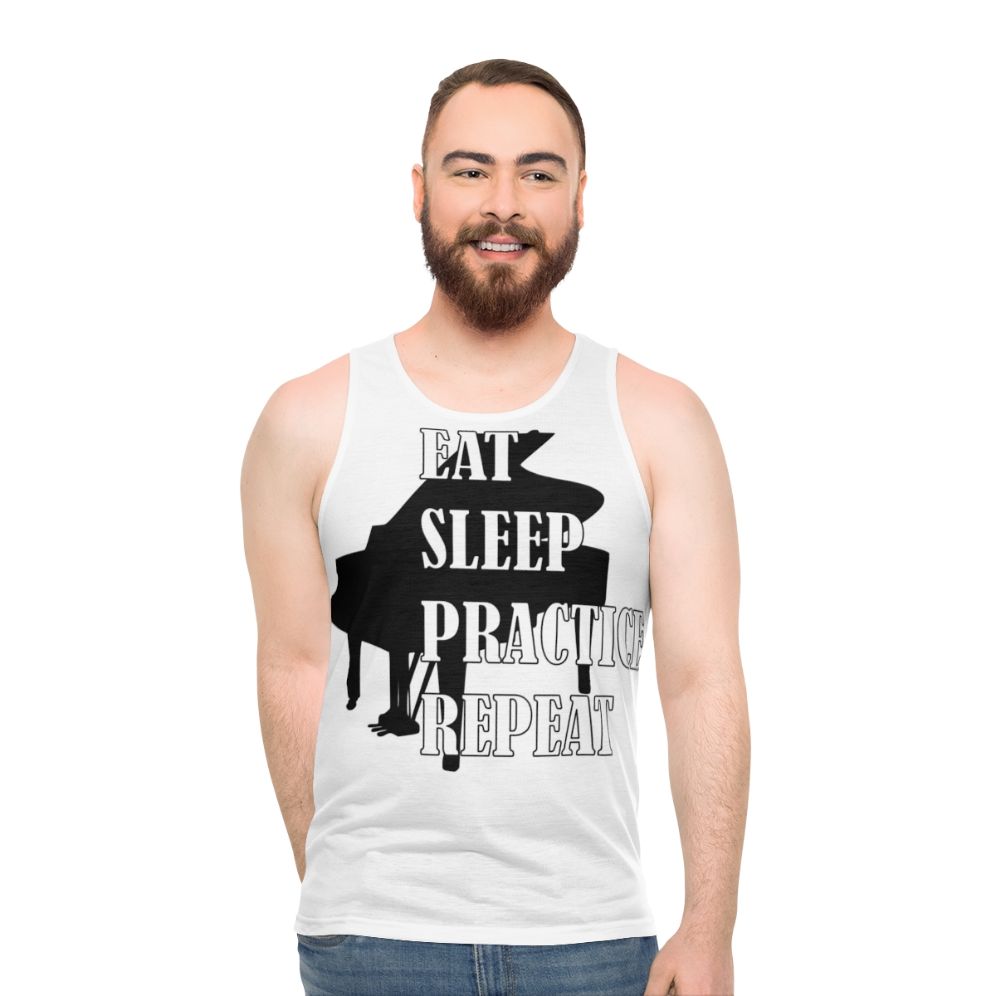 Piano practice repeat unisex tank top