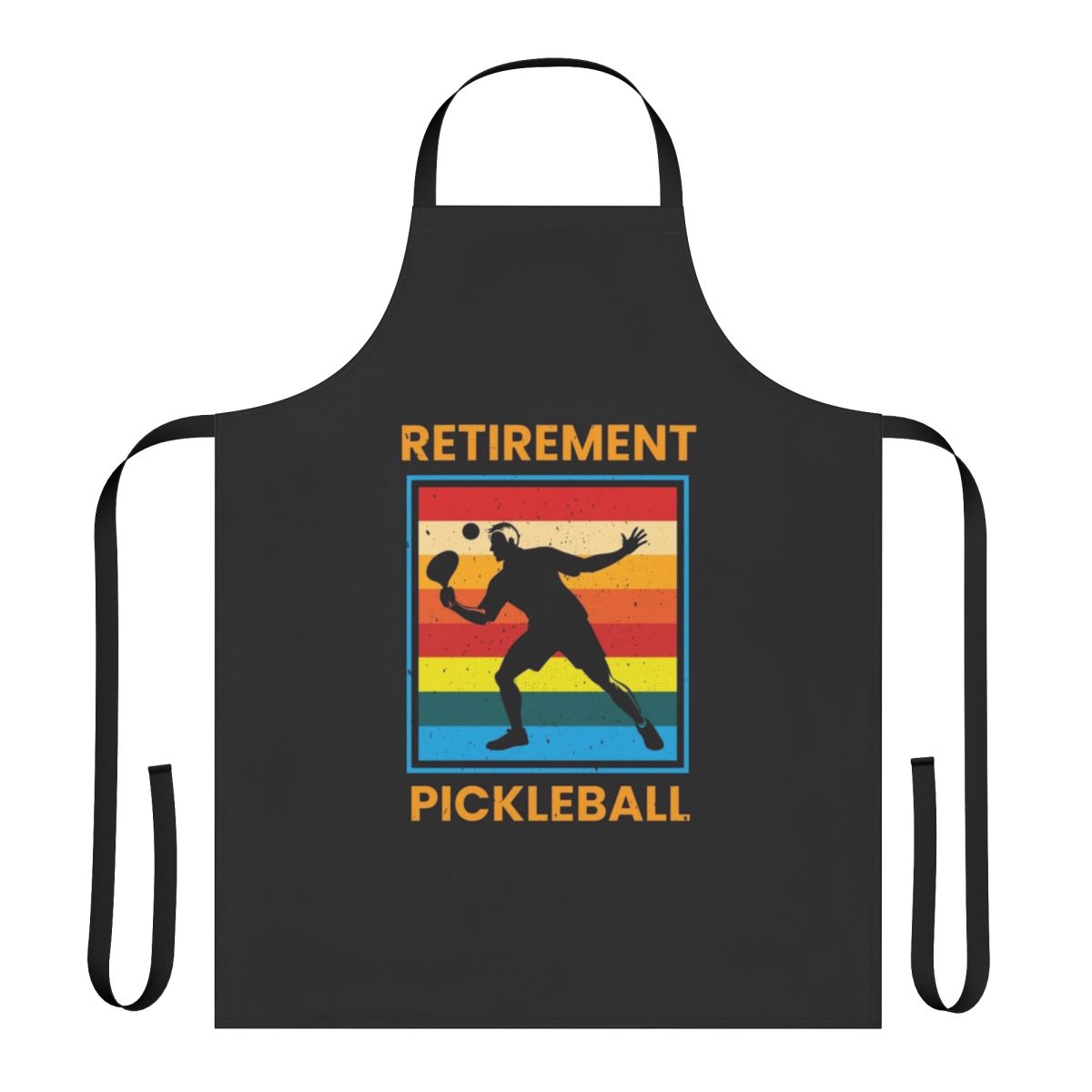 Pickleball retirement apron with graphics for active leisure and hobby